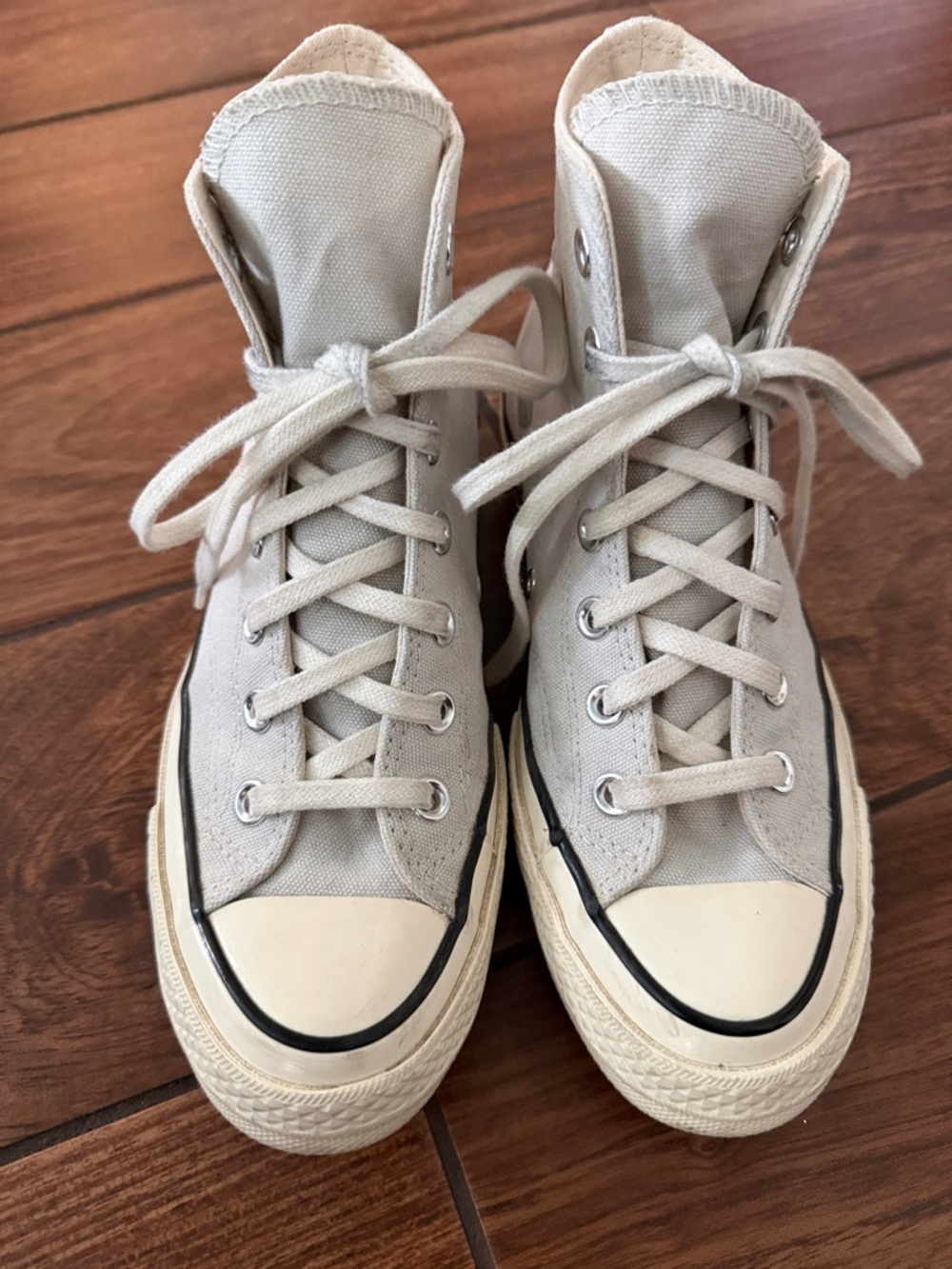Converse Canvas High-Top Sneakers in Light Gray